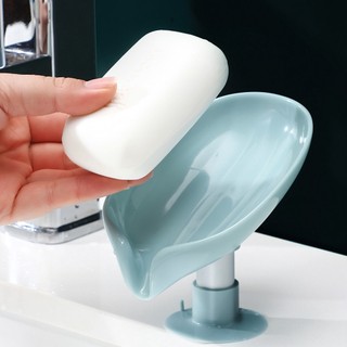 Khay Kệ Dán Để Xà Phòng, xà bông thoát nước hình chiếc lá - SUNND