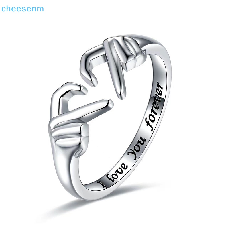 Nhẫn Đôi Khắc Chữ Love / Bàn Tay Có Thể Điều Chỉnh Kích Thước Cho Cặp Đôi