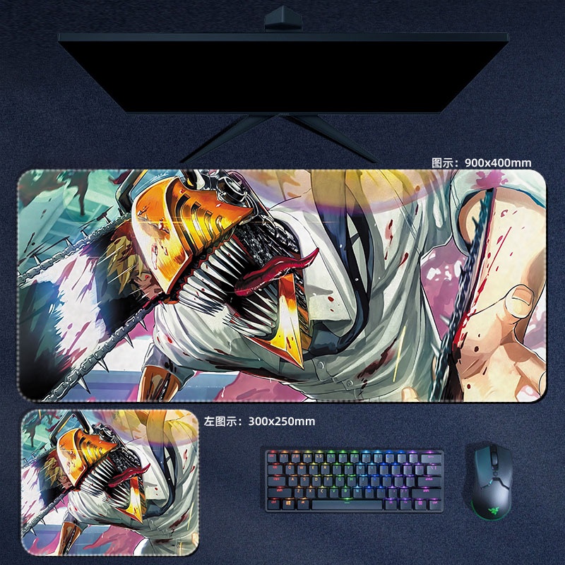 Máy Cưa Xích Người Chuột Thảm Makima Aki Devil Reze Quanxi Anime Mouse Pad Máy Tính Laptop Game Thủ Miếng Lót PC Phụ Kiện Chơi Game Thảm Để Bàn