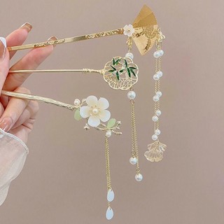 Kẹp tóc phong cách cổ đại Trung Hoa với tua rua hoa cao cấp phát sáng