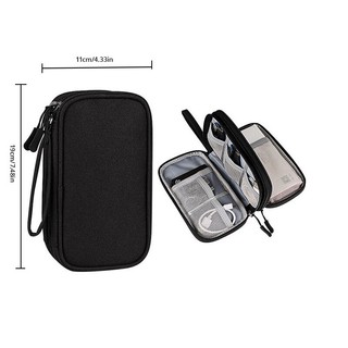 1 Túi Đựng Dây Cáp Dữ Liệu usb / Tai Nghe Màu Hồng / Xám / Đen / Hải Quân Dùng Khi Đi Du Lịch