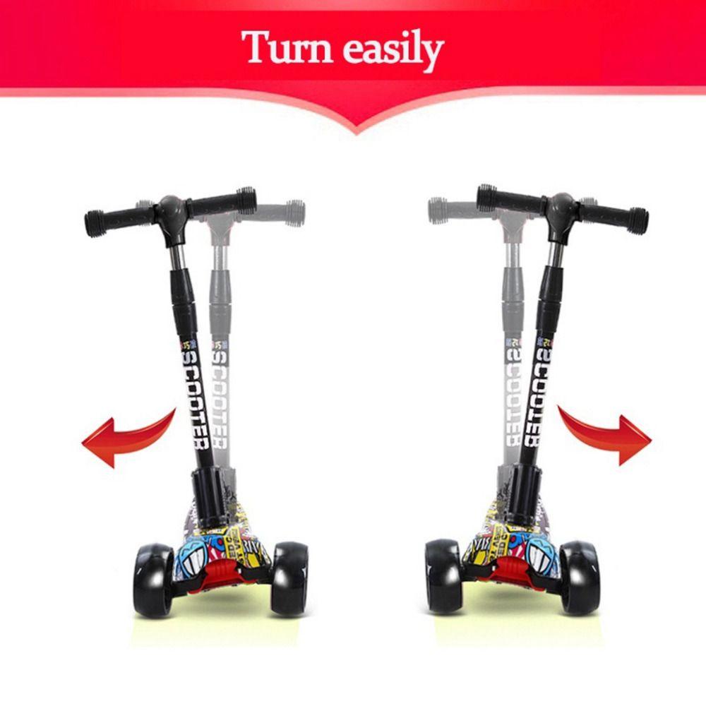 Xe tay ga trẻ em HOBBYIN, Bàn đạp mở rộng có thể gập lại Xe tay ga trẻ em, Đồ chơi thể thao Xe đạp cân bằng chiều cao có bánh xe Flash Xe tay ga 3 bánh cho trẻ em 3-12 tuổi
