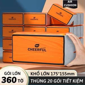 Thùng 20 gói giấy ăn CHEERFUL nội địa Trung - Giấy mềm mịn và siêu dai