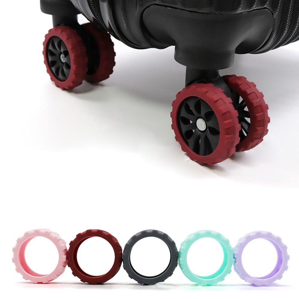 [COD] NATURALHM 8 Cái / bộ Vỏ bảo vệ bánh xe Vali, với các bộ phận vali âm thanh im lặng Trục hành lý du lịch Giày bánh xe, Vỏ bánh xe đẩy giảm tiếng ồn bằng silicon