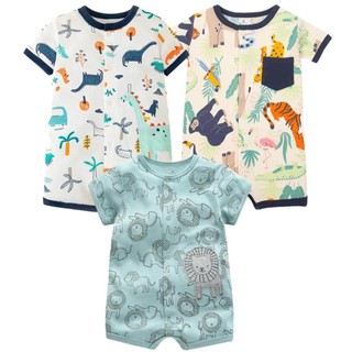 Áo liền quần NgắN Tay BằNg cotton Cho Bé Trai (0-24 TháNg)