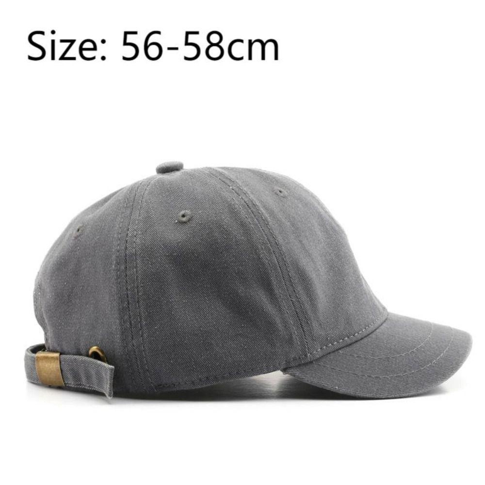 Mũ lưỡi trai thời trang JVSUB, Mũ bóng chày màu trơn Cotton giặt, Mũ Snapback vành ngắn có thể điều chỉnh mùa hè