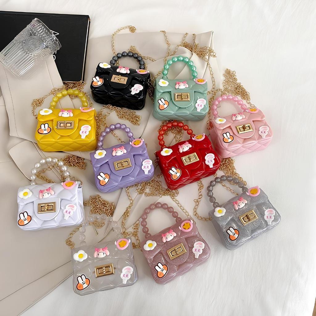 Túi đeo chéo quai ngọc mini cho bé gái có Sticker xinh xắn dễ thương ...