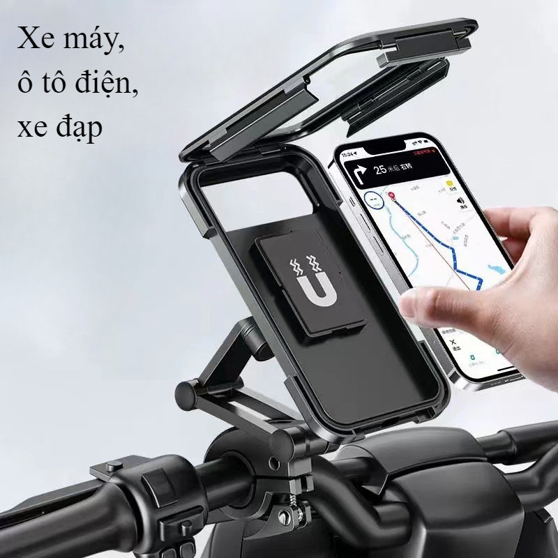 Giá Kẹp Giá Đỡ Điện Thoại Đi Xe Máy Xe Đạp Chống Nước Xoay 360 Độ,Giá đỡ điện thoại xe máy đa năng,Chống Nước Xoay 360Độ