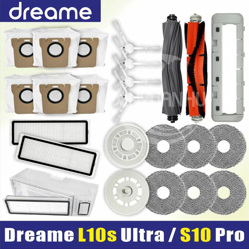 Dreame L10s Ultra L10 Ultra Robot hút bụi, Bàn chải bên, Vỏ cọ chính, Bộ lọc, Cây lau nhà, Túi đựng bụi, Các bộ phận tùy chọn