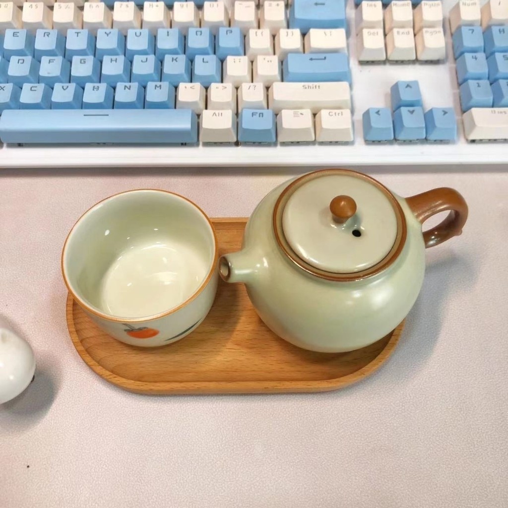 [Chất liệu gốm sứ] Ru Kiln One Pot One Cup Shop Cloud Pot Trà văn phòng Uống trà du lịch Bộ trà Kung Fu gia đình Master Cup