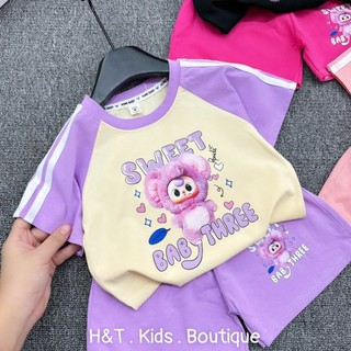 10-20kg Bộ cotton babyy three hồng tím HT cho bé gái, bộ mùa hè cho bé gái