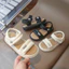 sandal bé gái dép quai hậu cho bé quai chéo nơ xinh xắn êm chân QCCC full hộp trắng cho bé từ 3 tuổi 2139