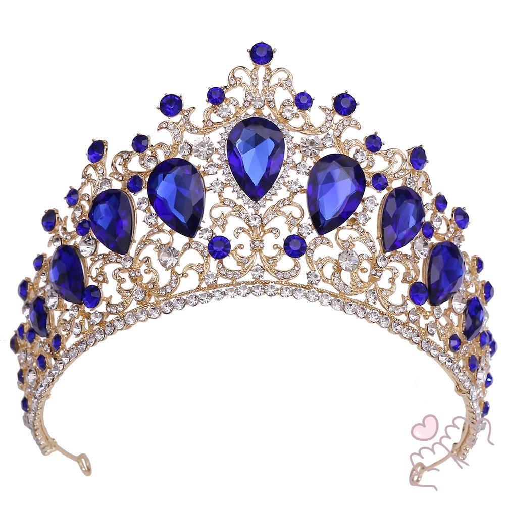 Cô Dâu Vương Miện Nữ Hoàng Băng Đô Dazzling Kim Cương Giả Hình Bán Nguyệt Tiara Mũ