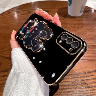 ốp lưng oppo reno 4 reno 5 reno 4 pro Ốp Điện Thoại TPU Silicon Mềm Mạ Điện Gắn Gương Trang Điểm Hình Thỏ 3D Cho oppo reno 4 reno 5 reno 4 pro