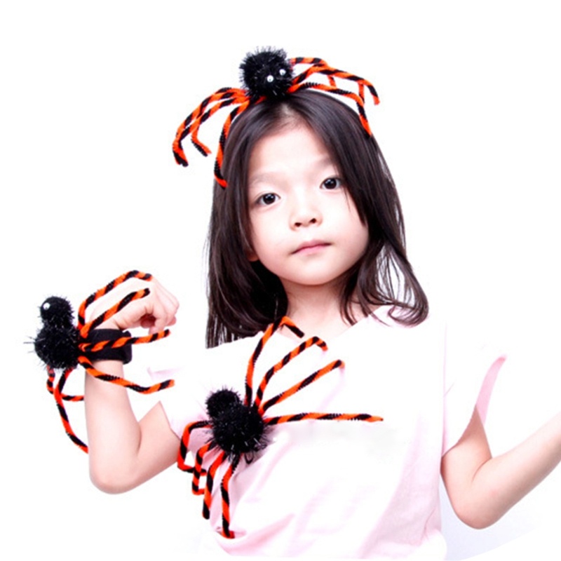 YOI Nhện Hairhoop Ngày Lễ Mũ Chủ Đề Halloween Thổ Cẩm Vòng Tròn Clap Trang Trí Phòng