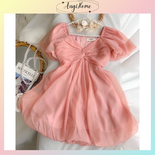 ĐẦM VOAN TƠ XOẮN NGỰC XOÈ PHỒNG 3 MÀU ANGI HOME