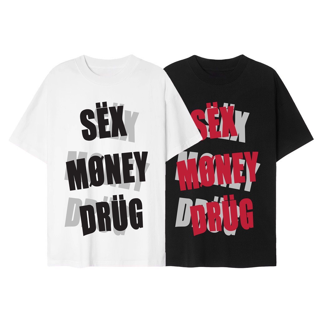 Ảnh Thật + Video / Áo phông cộc tay nam nữ sex money drug cotton 4 chiều đủ  size | Shopee Việt Nam