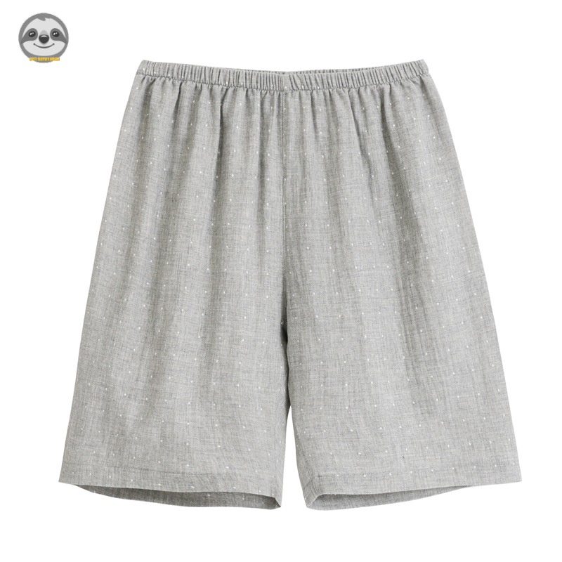 Phong Cách muji Nhật Bản Quần Short cotton Hai Lớp / Quần Đùi cotton Nguyên Chất / Quần Ngủ Mặc Nhà Thoải Mái / Chấm Bi Cho Cặp Đôi
