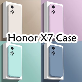 [Phong cách mới] Dành cho ốp lưng Honor X7 Vỏ silicon cạnh thẳng Vỏ điện thoại màu trơn cổ điển
