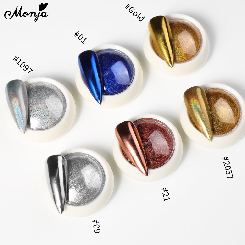 Muja Bột Kim Tuyến Mạ chrome Tráng Gương Kèm Cọ Xốp Phủi Bụi Kim Loại ...