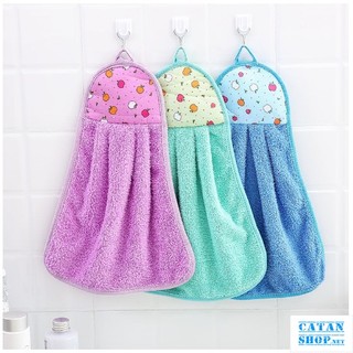 Khăn Lau Tay Đa Năng CÓ MÓC TREO Siêu Thấm Hút, Khăn Lau Bếp, Lau Bát Đĩa Tiện Dụng Nhiều Màu Sắc GD705-Khanbeptreo