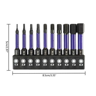 Kellnny set 10 Đầu Tua Vít Lục Giác 1 4 inch Chuyên Dụng