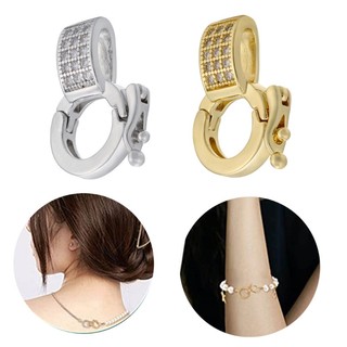 Jay Mặt dây chuyền có thể hoán đổi cho nhau Bail Clasp Kẻ sọc Zircon Shortener Khóa kết nối Trang sức Dangle Làm đồ dùng