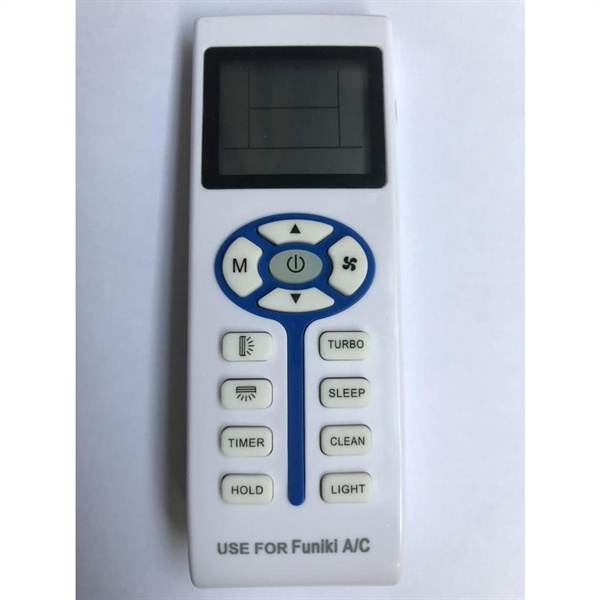 Điều khiển remote từ xa dùng cho điều hòa funiki mẫu mới có vệt xanh hình chìa khóa - tặng kèm pin