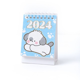 MEOWU Lịch Để Bàn Mini Decor Bàn Học 2024 Dễ Thương Gấu Dâu Tiện Lợi Nhỏ Gọn