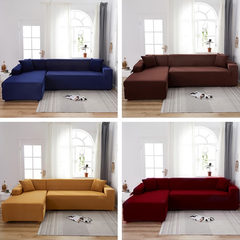 Vỏ Bọc Ghế Sofa,Bọc Sofa Màu Trơn,1/2/3/4 Sang Trọng Vệ Đệm Ghế Sofa Vải Thun Mại Co Giãn,trang Trí Nội Thất