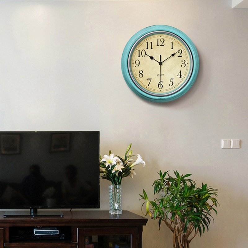 PPY Hoạt Động Đồng Hồ Treo Tường 12in Vintage Đồng Hồ Treo Tường Retro Yên Tĩnh Đồng Hồ Cho Trường Học Tại Nhà Trang Trí Văn Phòng