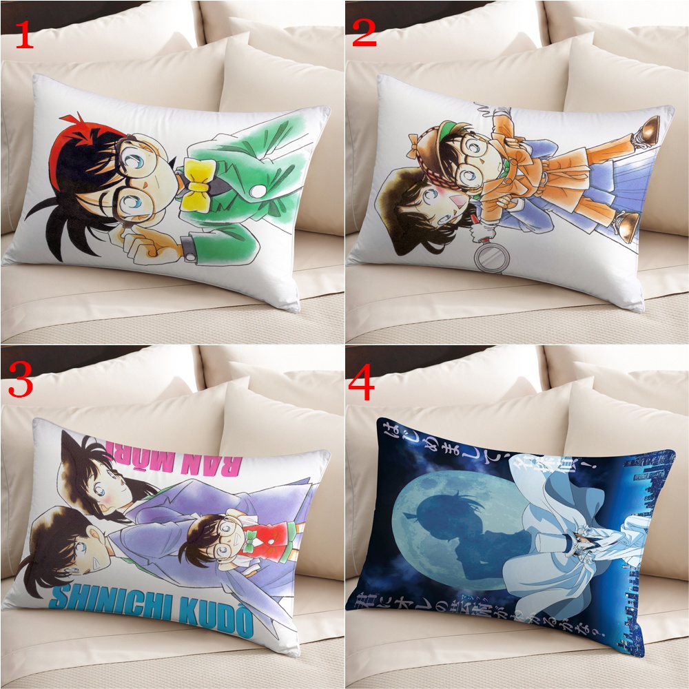 Vỏ gối hình chữ nhật Detective Conan Vỏ gối Polyester in một mặt (Không có lõi)