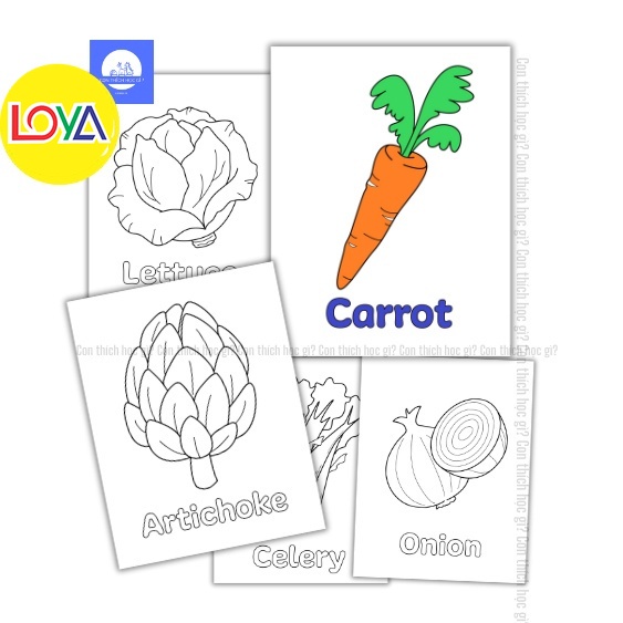 Tranh Tô Màu Rau Củ Quả - Set 12 Tranh | Shopee Việt Nam