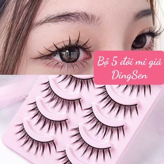 Lông mi giả hộp hồng 5 cặp Dingsen trang điểm tự nhiên hàng ngày HaminStore
