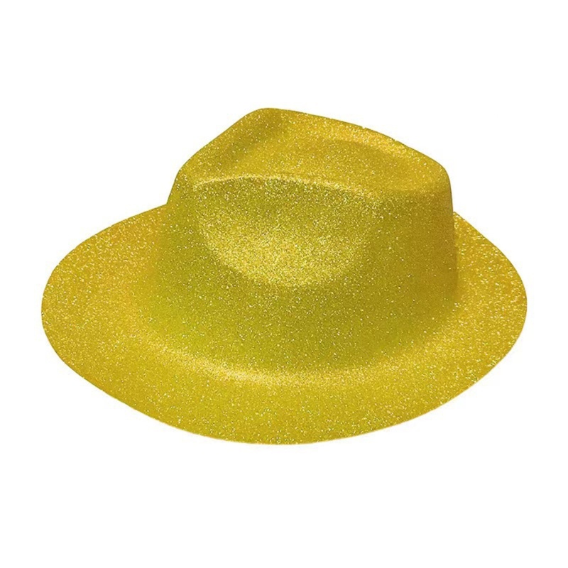 Mũ Fedora nhựa lấp lánh unisex cho người lớn, phong cách trilby - phụ kiện thời trang