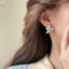 1 Cặp Bông Tai Hoa Pha Lê Màu Sắc Thời Trang Phong Cách Hàn Quốc Cho Nữ Bông Tai Thanh Lịch Tinh Tế Tiệc Cưới Trang Sức Quà Tặng Mới