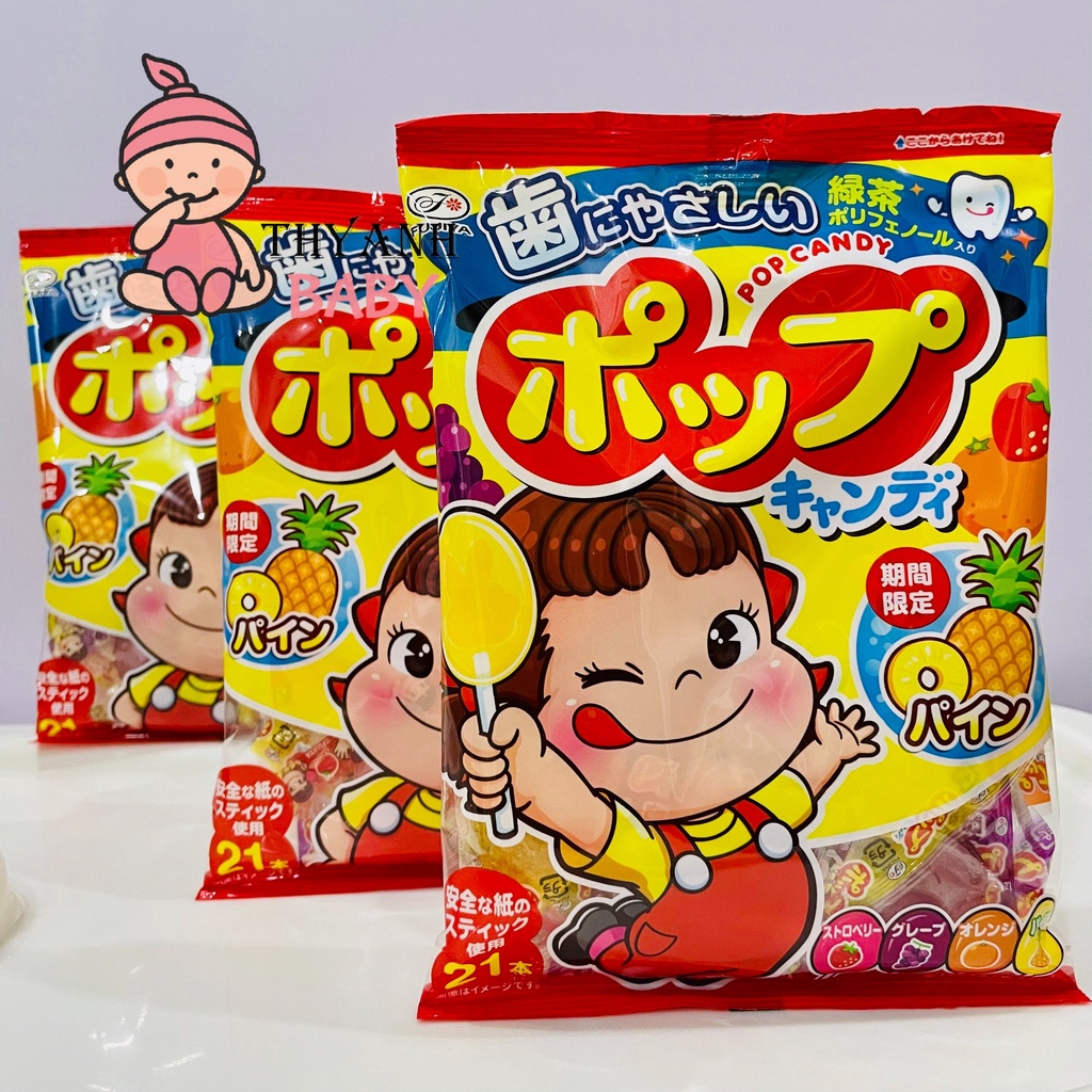 Kẹo Mút Chống Sâu Răng POP Candy - Kẹo Mút Cho Bé TiBong Store Nhật Bản Dành Cho Bé Từ 1 Tuổi 4 VỊ Trái Cây