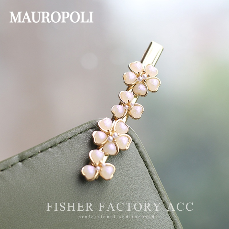 Mauropoli [Hàng Có Sẵn] Kẹp Tóc Đính Hoa Ngọc Trai Phong Cách mori Cổ Tích Phẳng Nhẹ Nhàng Dễ Phối Đồ