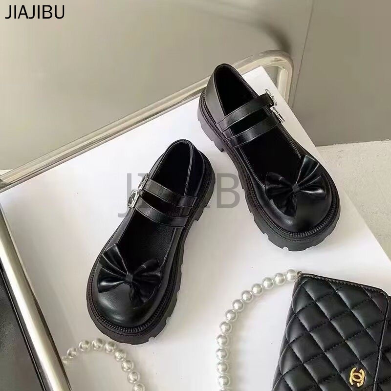 Size 35-46 Giày Nữ Cỡ Lớn Giày Lolita Đồng Phục JK Nhật Bản 45 Korean Fashion Round Toe Platform Mary Jane Shoes 44 Giày Da Cosplay Phong Cách Đại Học 43 Black Doll Shoes 42 Giày Công Chúa Nơ Xinh Xắn Giày Mũi To Chống Trượt Kiểu Pháp Giày Đi Học Màu Đen
