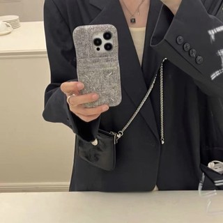Ốp Điện Thoại Denim Có Ngăn Đựng Thẻ Chống Sốc Cho iPhone15 Pro Max 14 13 12 11 Pro Max