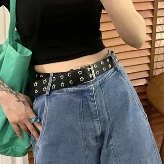 Y2k Punk Đôi Hàng Rỗng Đinh Tán Dây Da - PU Đen Trắng Dây Thắt Lưng Quần Jean Váy Trang Trí