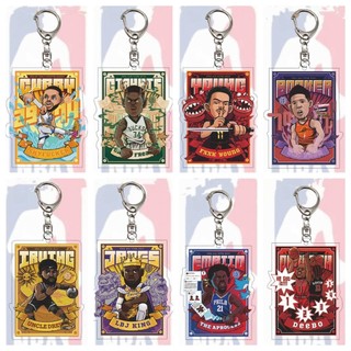 Nba Móc Chìa Khóa Bằng acrylic Trong Suốt Hình Cầu Thủ Bóng Rổ curry kyrie irving james kobe