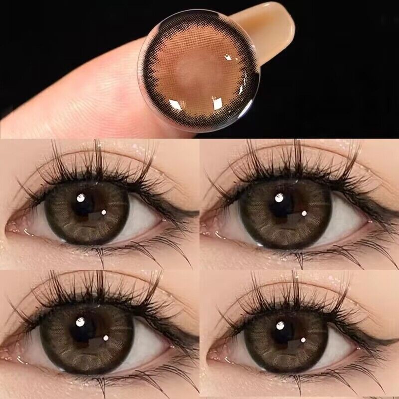 【0-6độ】lens cận lens xám tây lens đen kính áp tròng cận lens nâu lens xanh dương lá lens giãn tròng to14.0mm for girls 01