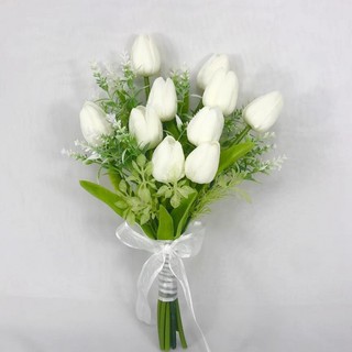 Bó hoa cầm tay cô dâu màu trắng tinh khôi rất nhiều mẫu sang trọng, kiêu hãnh, lãng mạn CEVERIA Kèm hoa cài áo chú rể
