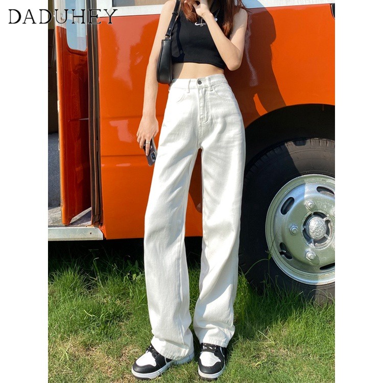Ảnh DaDuHey New American Style Ins High Street Loose Jeans Niche High Waist Wide Leg Pants Large Size Casual Pants 4