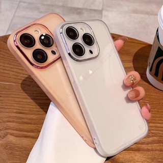 Ốp Điện Thoại Mềm Trong Suốt Chống Rơi Với Miếng Dán Bảo Vệ lens Cho iphone 15 14 13 12 11 pro max xs xr x 8 7 6 6s plus