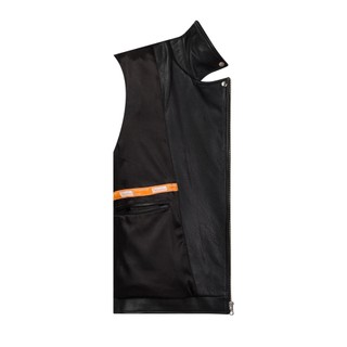 Áo khoác da nam, áo da thật cao cấp Fttleather Biker Jacket Da Dê Khóa Trắng - AD302D