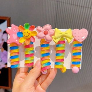 Colorful Ponytail Hair Bands for Girls Fun Telephone Wire Design Hair Tie Decor