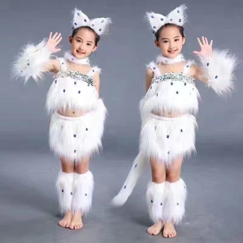 💕Chỗ💕 Quần Áo Trẻ Em Động Vật Múa Trang Phục Quần Áo Cho Bé Gái 3 Đến 14 Tuổi Tiếng Mèo Trang Phục Mới Lạ Halloween Giáng Sinh