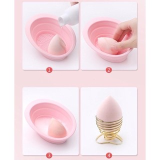 Dụng cụ vệ sinh Silicone cọ trang điểm Gecomo bằng nhựa cao cấp và có thể gập lại rửa cọ trang điểm Gấp Gọn Tiện Dụng